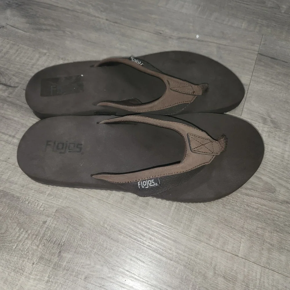 Flojos Marco Mens Brown Flip Flop Sandals Size 11 Thong Summer Beach Shoes‎ 874